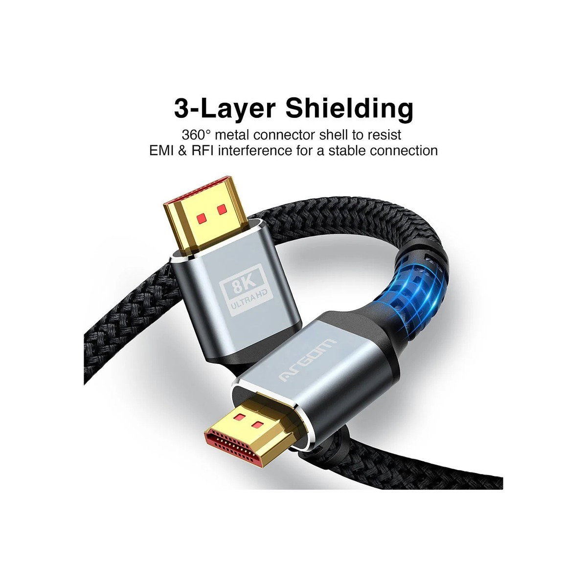 Argom Tech - HDMI Male to HDMI Male Cable, 8K 60Hz