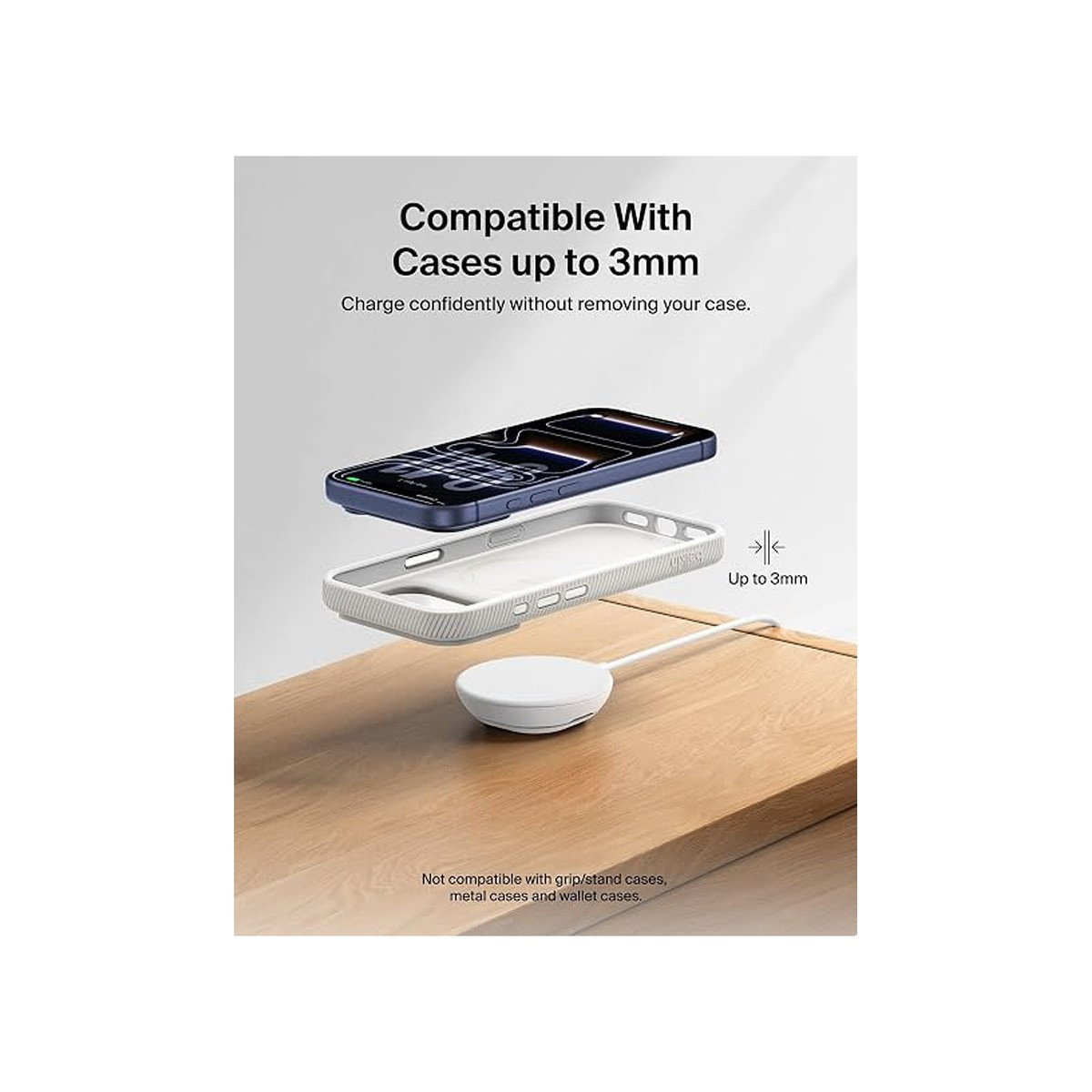 Belkin - Qi2 25W Single Wireless Charging Pad with Kickstand - White