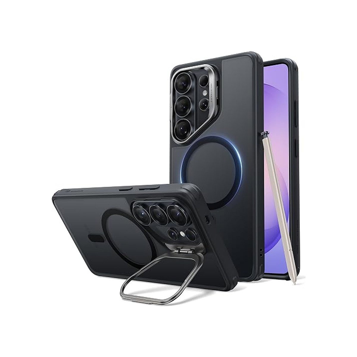 ESR - Classic Hybrid Magnetic Case (Stash Stand) for Galaxy S26 Ultra - Frosted Blue