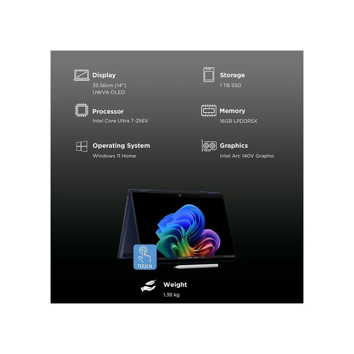HP - 16" OmniBook X Flip, Ultra 7, 16GB/1TB