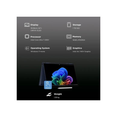 HP - 16" OmniBook X Flip, Ultra 7, 16GB/1TB