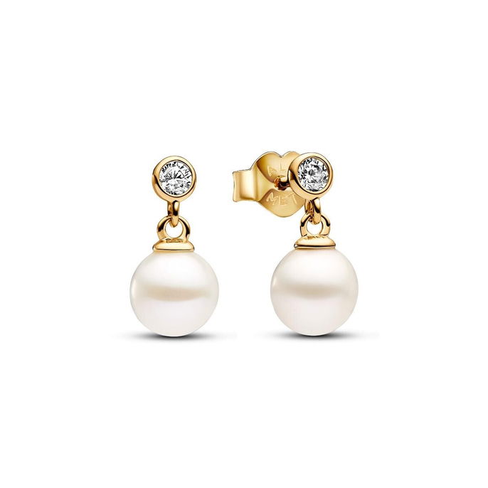 Treated Freshwater Cultured Pearl & Stone Drop Earrings Treated Freshwater Cultured Pearl & Stone Drop Earrings