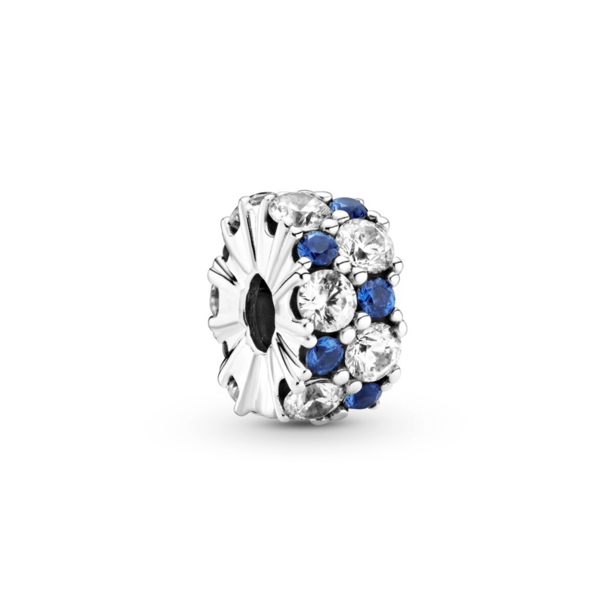 Clear & Blue Sparkling Clip, Blue Crystal & Clear CZ