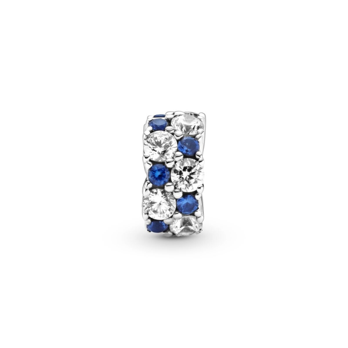 Clear & Blue Sparkling Clip, Blue Crystal & Clear CZ