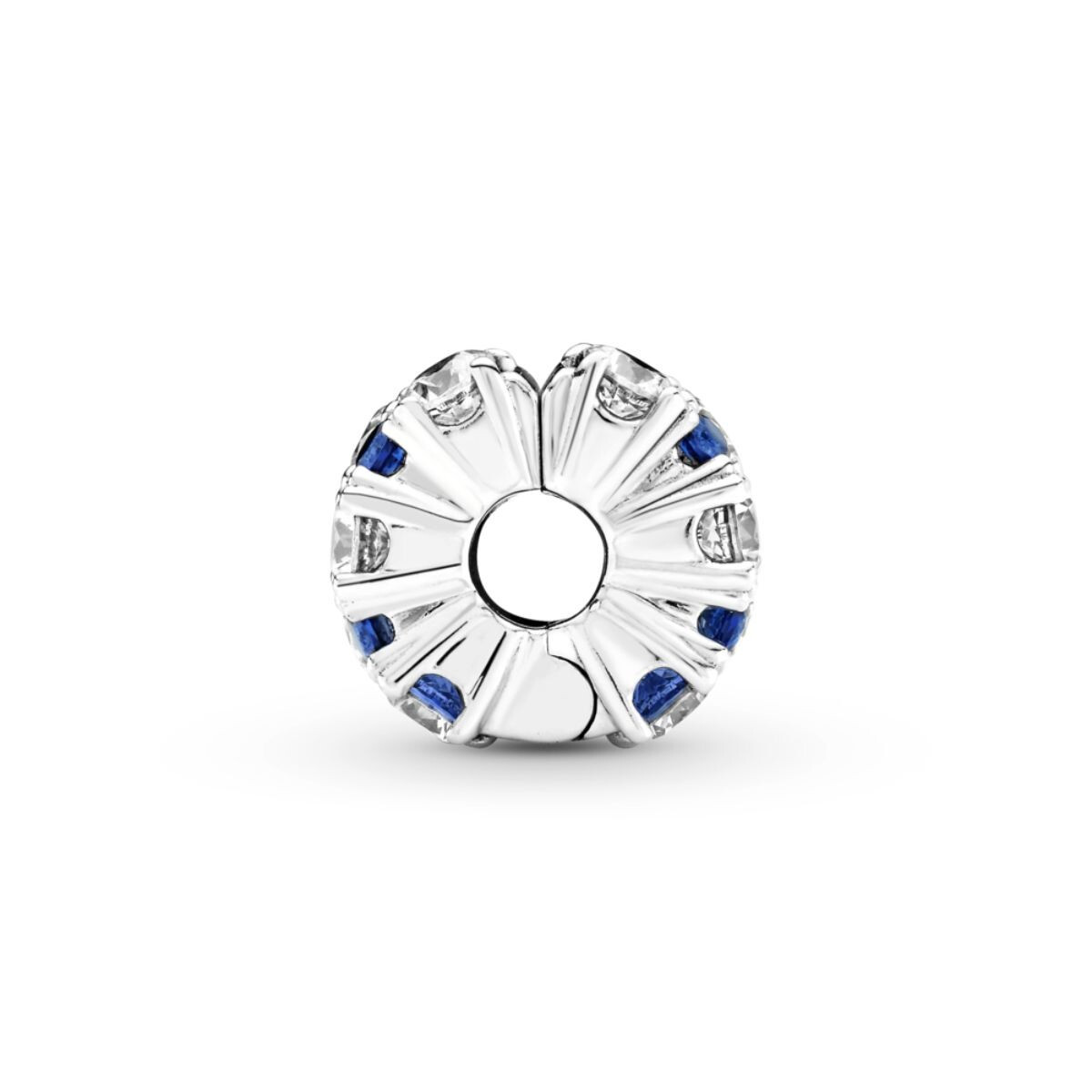 Clear & Blue Sparkling Clip, Blue Crystal & Clear CZ