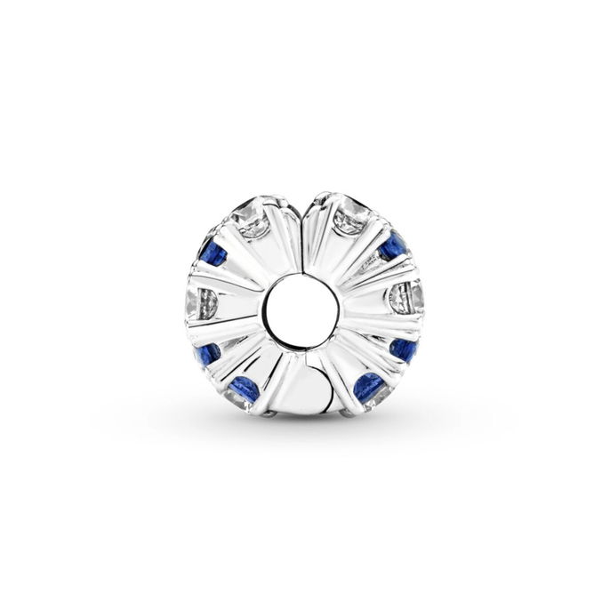Clear & Blue Sparkling Clip, Blue Crystal & Clear CZ Clear & Blue Sparkling Clip, Blue Crystal & Clear CZ