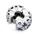 Clear & Blue Sparkling Clip, Blue Crystal & Clear CZ Clear & Blue Sparkling Clip, Blue Crystal & Clear CZ