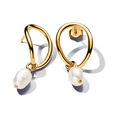 Organically Shaped Circle & Baroque Treated Freshwater Cultured Pearl Earrings Organically Shaped Circle & Baroque Treated Freshwater Cultured Pearl Earrings