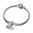 Lab-grown Diamond Engravable Mom Double Dangle Charm Lab-grown Diamond Engravable Mom Double Dangle Charm