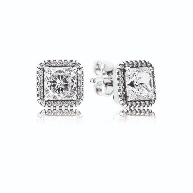 Timeless Elegance Stud Earrings, Clear CZ