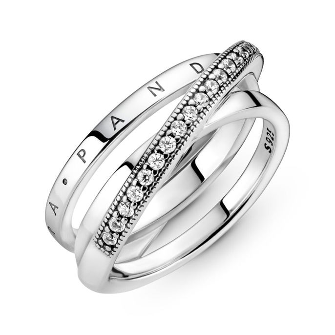 Crossover Pave Triple Band Ring #199057C01 Crossover Pave Triple Band Ring #199057C01