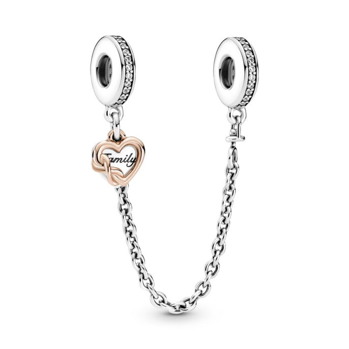 Family Heart Safety Chain Charm Family Heart Safety Chain Charm
