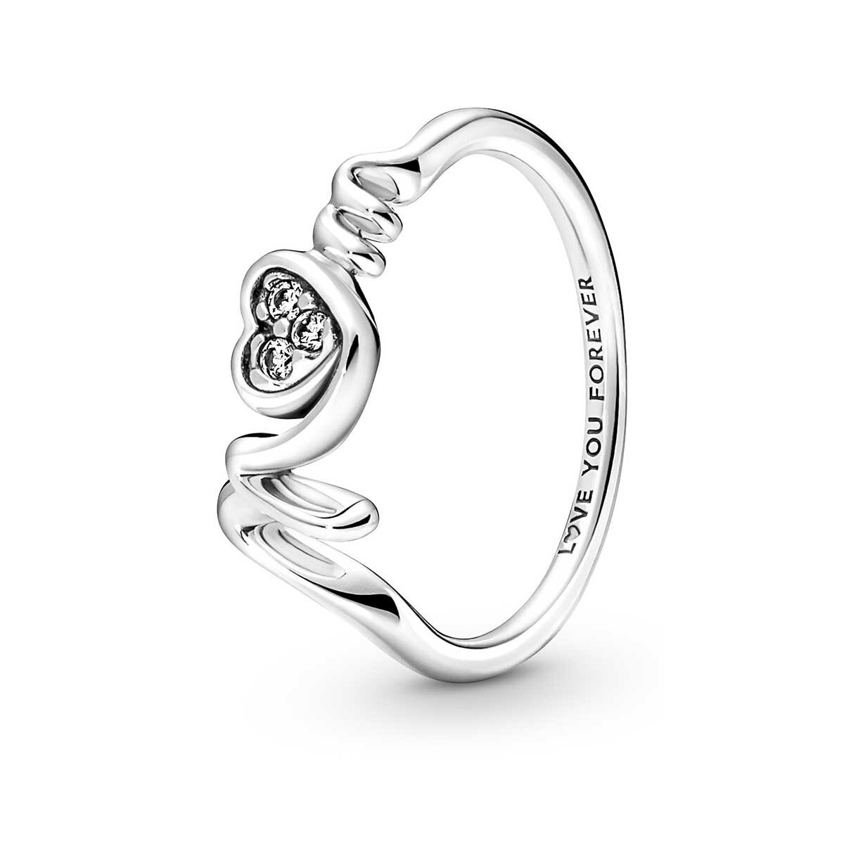Mom Pave Heart Ring