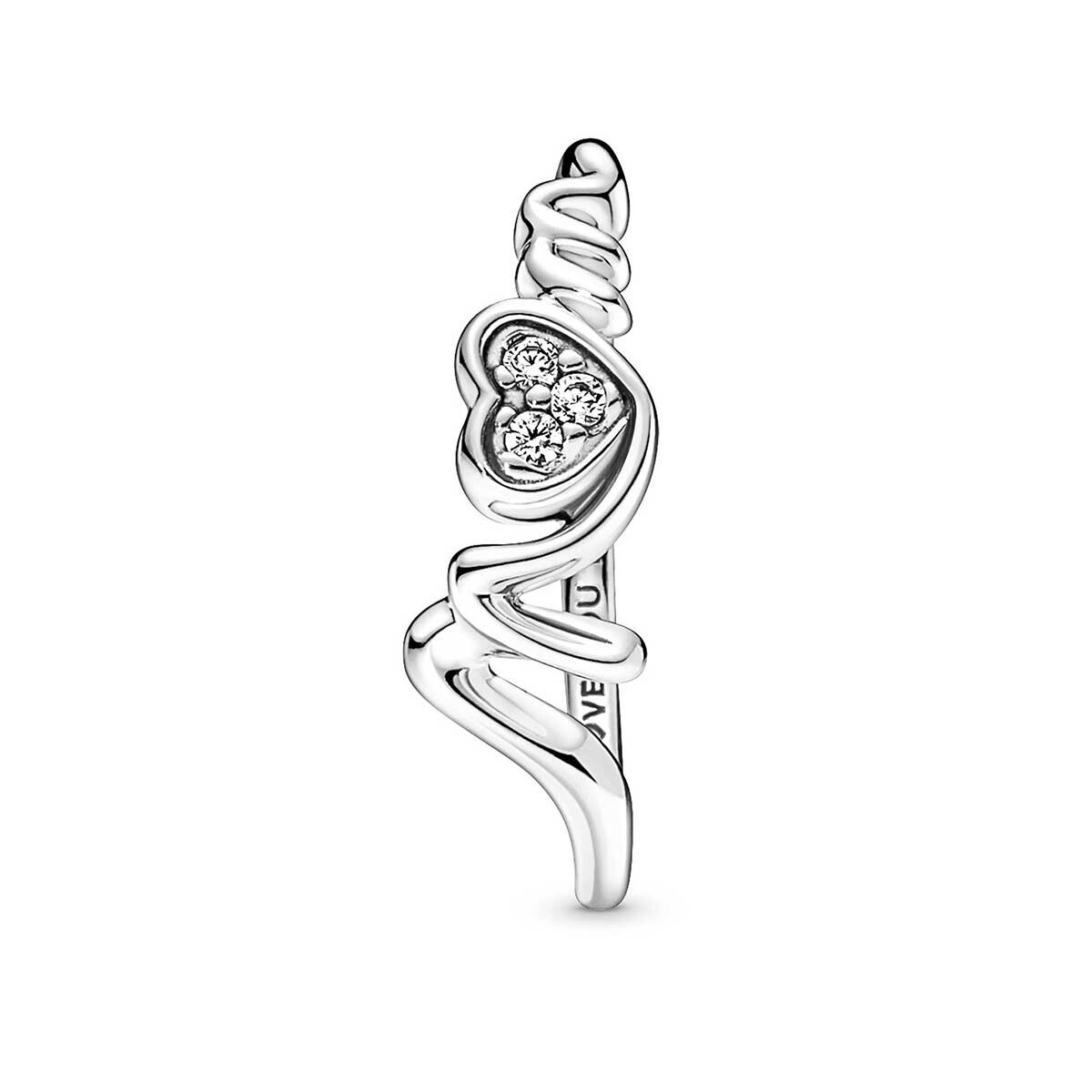 Mom Pave Heart Ring
