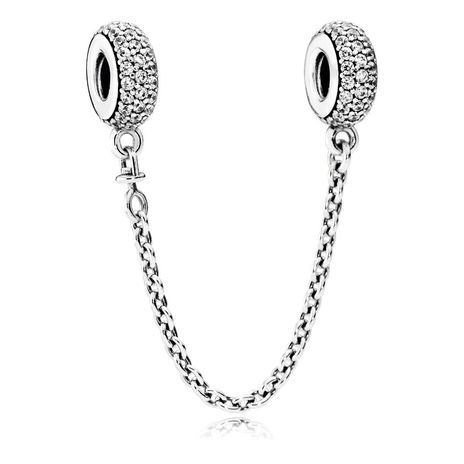 Pave Inspiration Safety Chain, Clear CZ