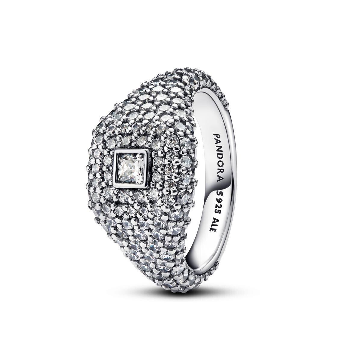 Pave Square Cocktail Ring