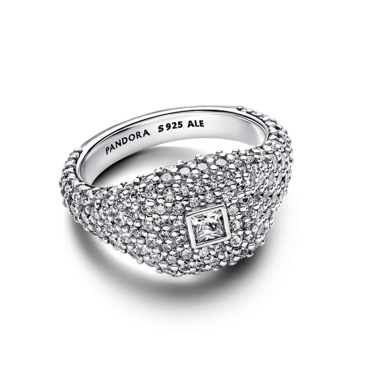 Pave Square Cocktail Ring