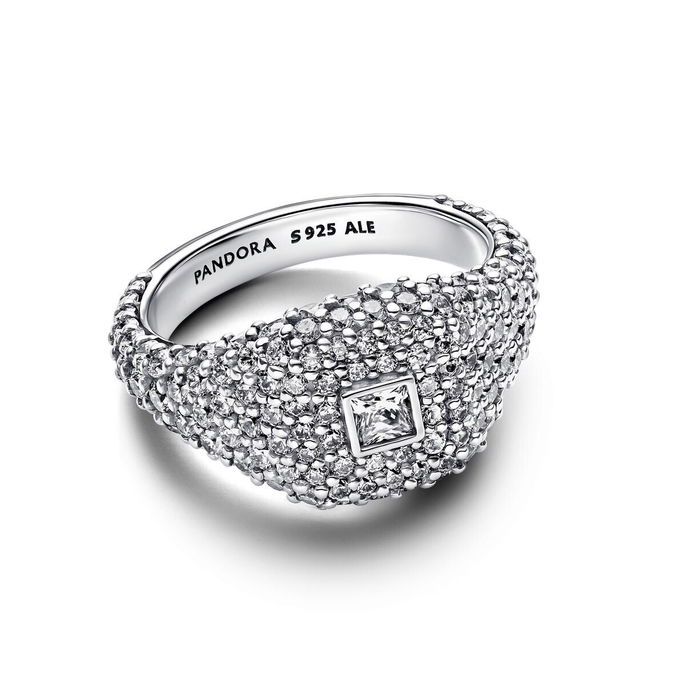 Pave Square Cocktail Ring