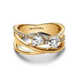 Sparkling Bow & Crossover Band Ring Sparkling Bow & Crossover Band Ring