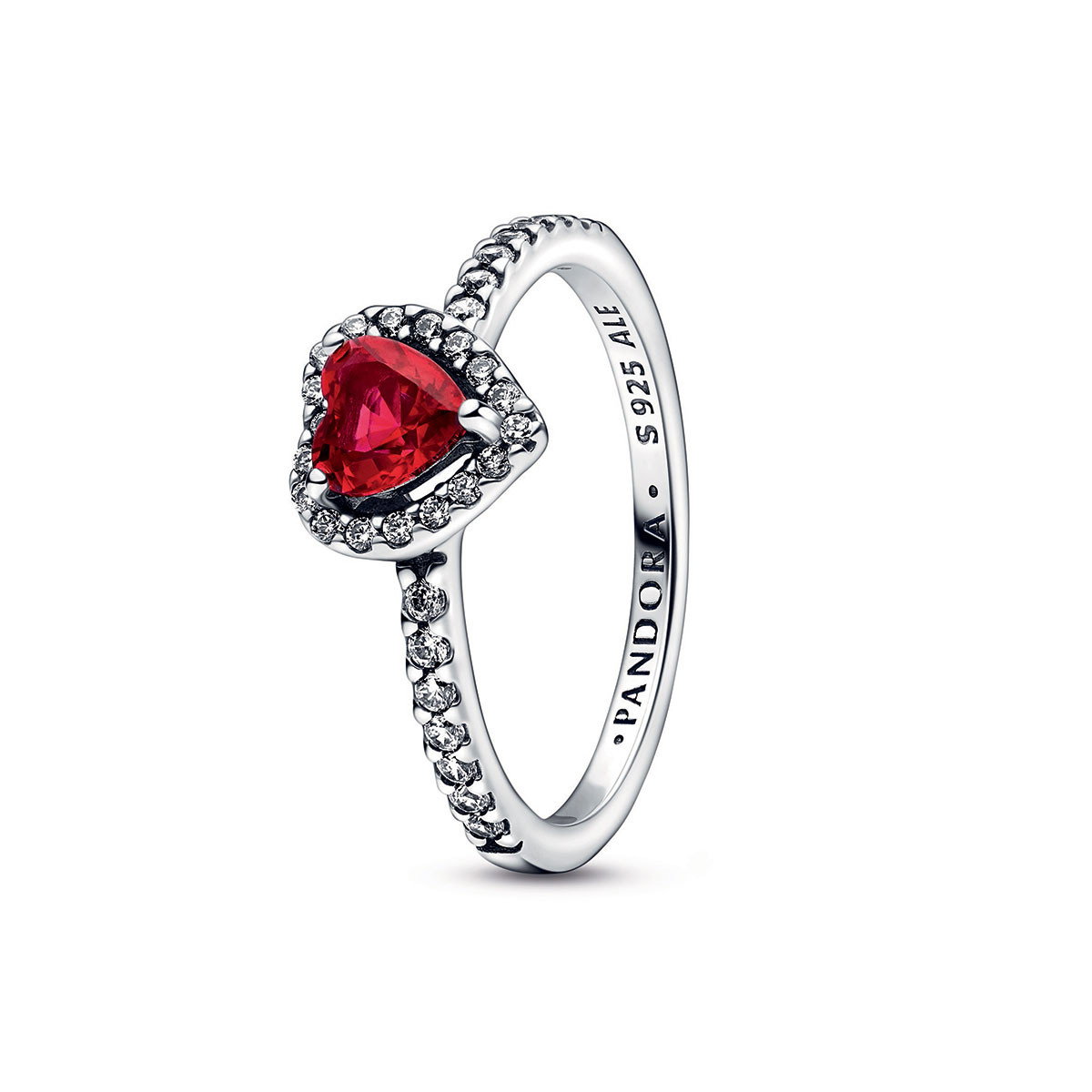 Sparkling Red Elevated Heart Ring