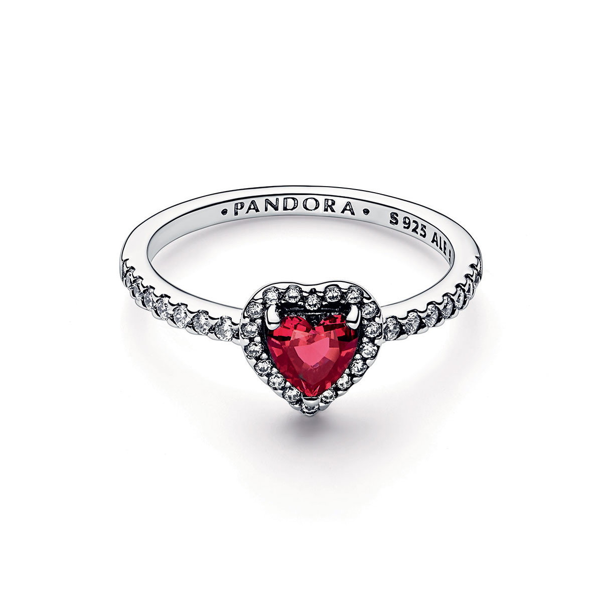 Sparkling Red Elevated Heart Ring