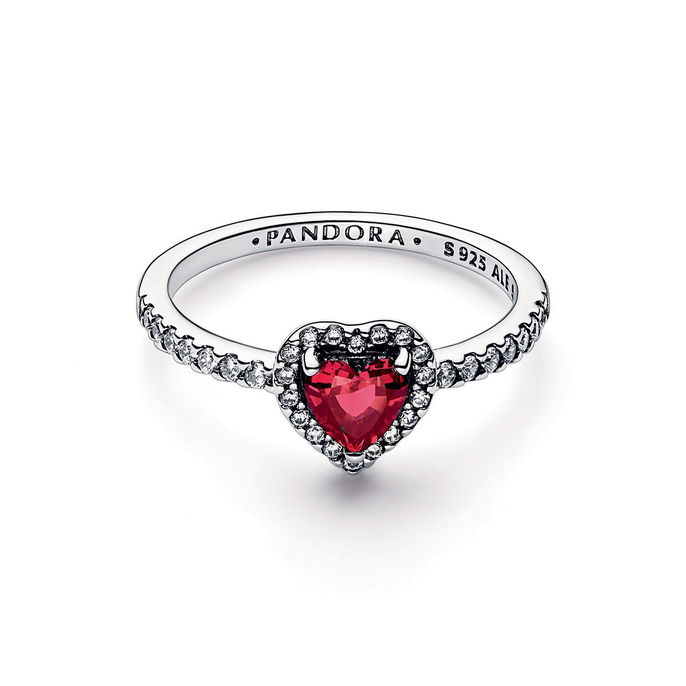 Sparkling Red Elevated Heart Ring