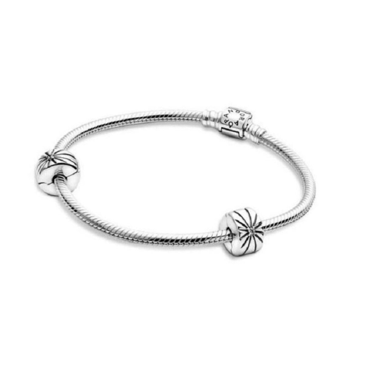 Sterling Silver Barrel Clasp Iconic Bracelet Gift Set