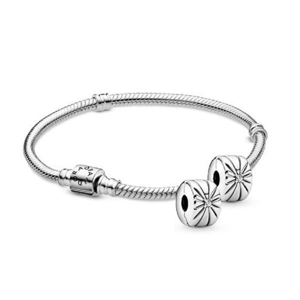 Sterling Silver Barrel Clasp Iconic Bracelet Gift Set