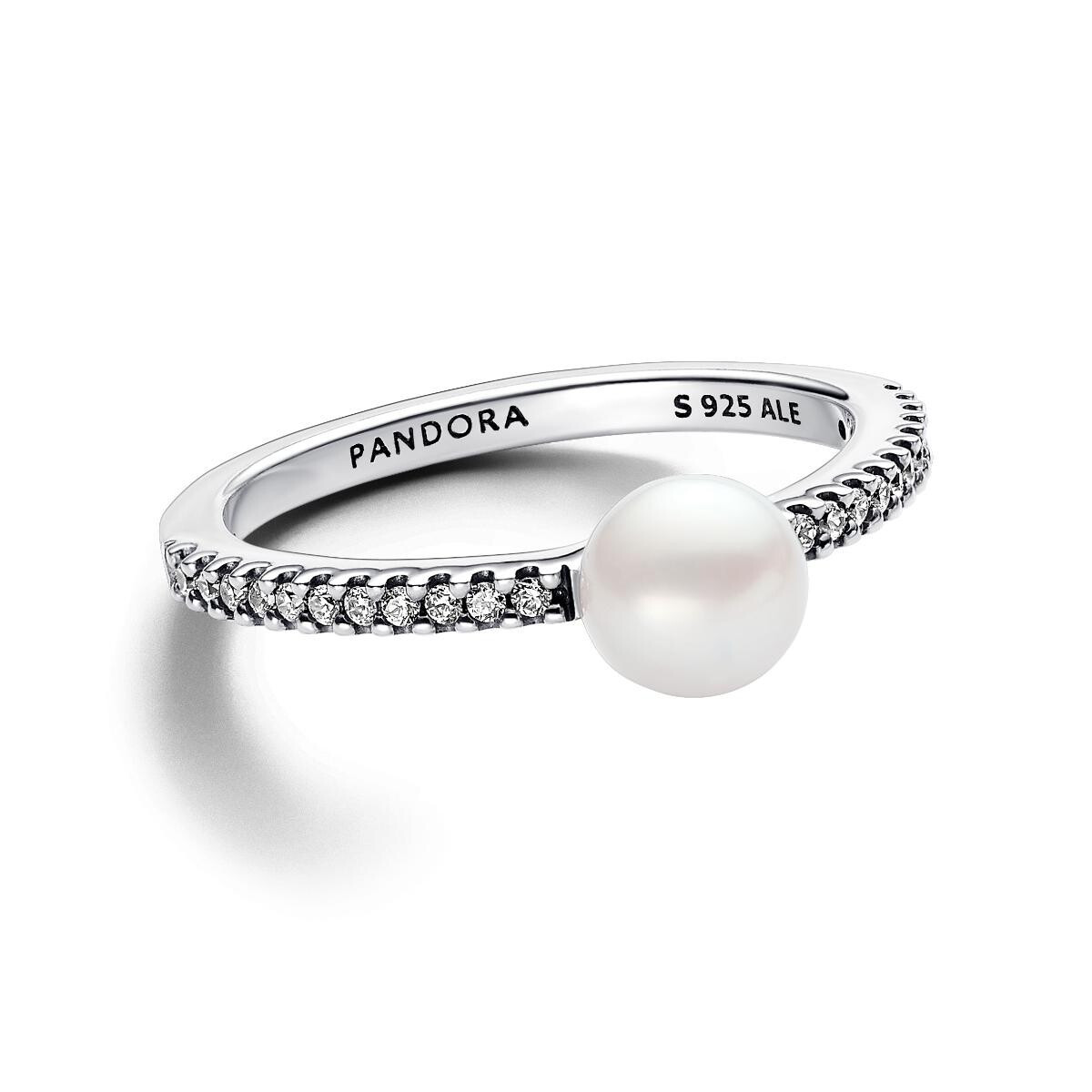 Treated Freshwater Cultured Pearl & Pave Ring