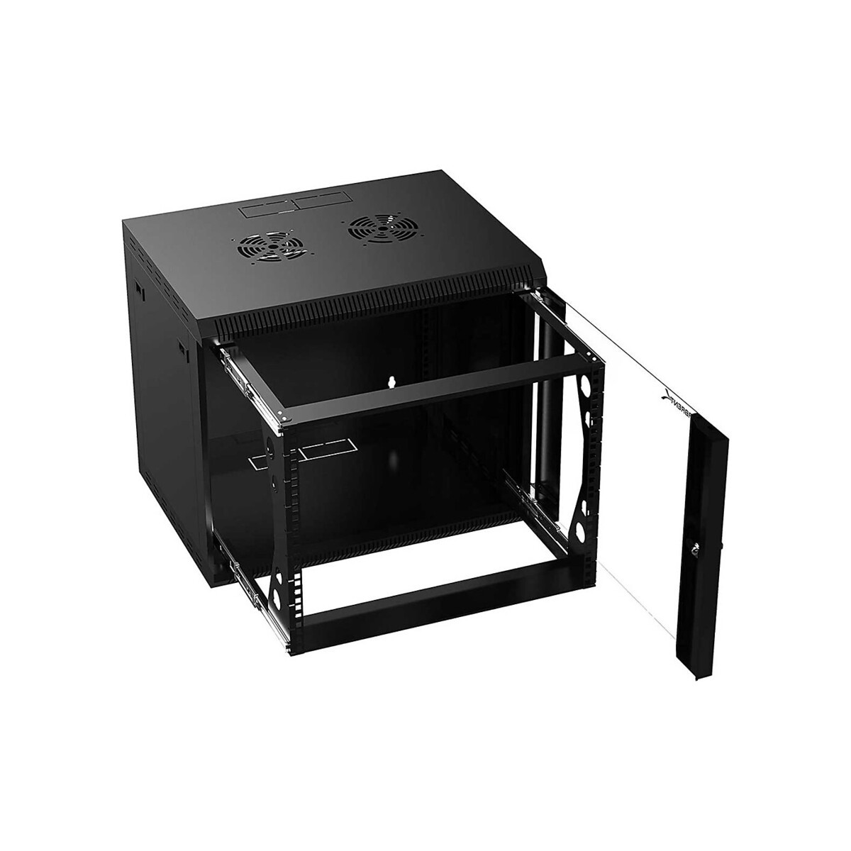 Sabrent - 9U IT Wall Mount Rack Enclosure 3 Compartments in 1, 19 Inch Server Cabinet, Black