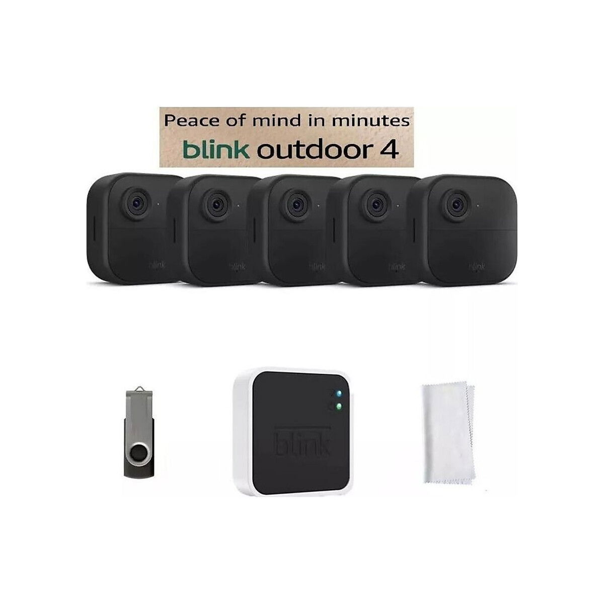 Blink - Outdoor 4, Wireless Smart Security Camera, Two-Way Talk, 5 Cameras