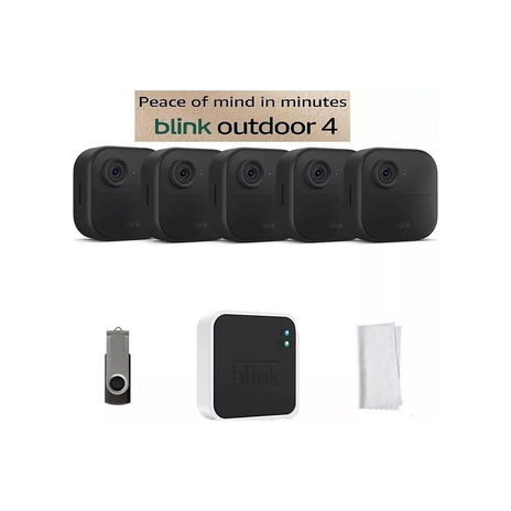 Blink - Outdoor 4, Wireless Smart Security Camera, Two-Way Talk, 5 Cameras