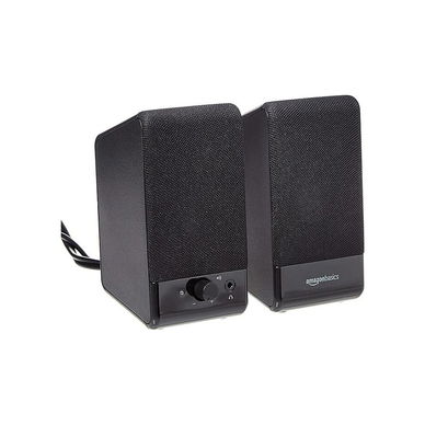 Amazon - Basics Computer Speaker for Desk PC or Laptop, USB Powered - Black