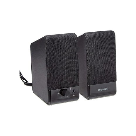 Amazon - Basics Computer Speaker for Desk PC or Laptop, USB Powered - Black