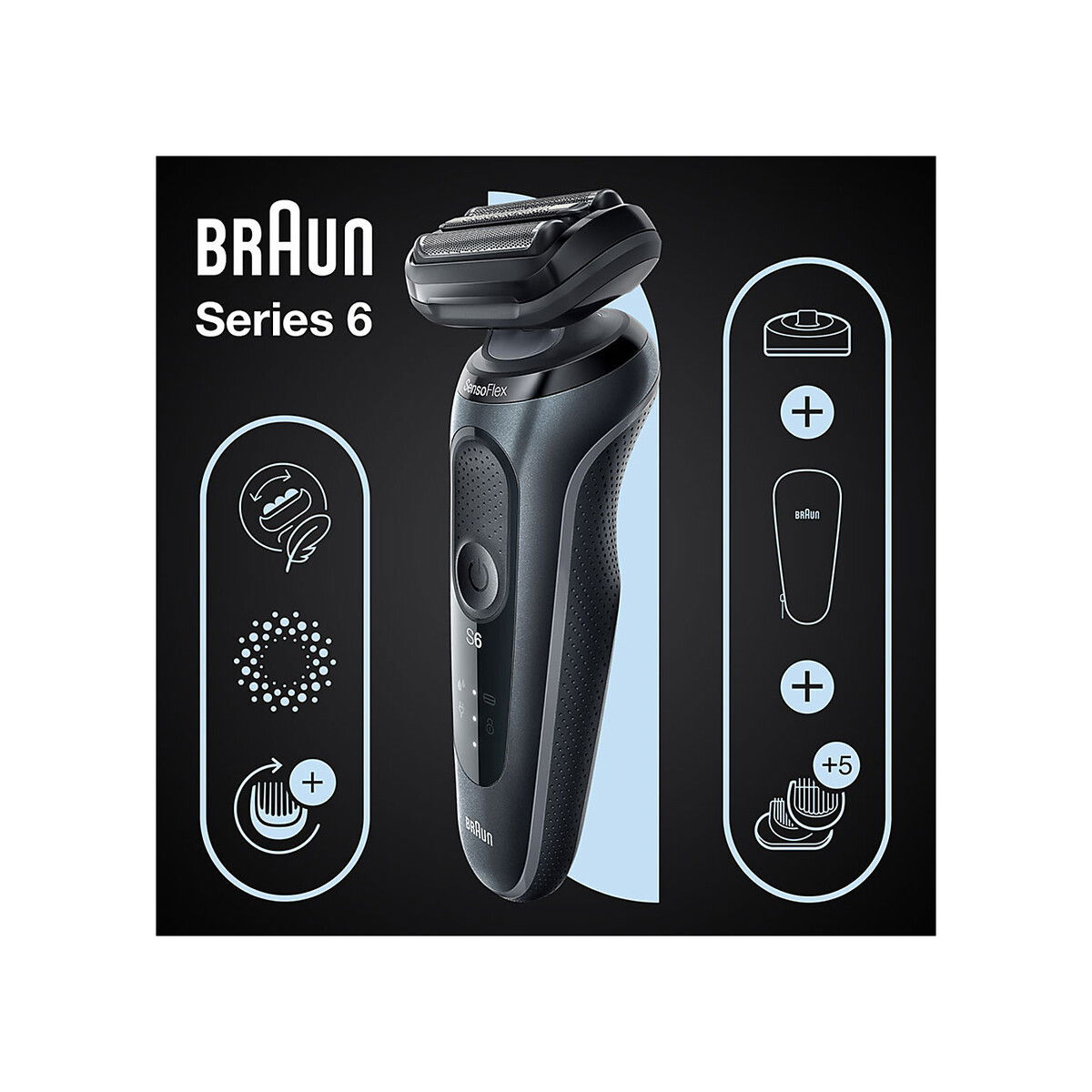 Braun - Series 6 SensoFlex Electric Shaver 61 N4500 CS, black