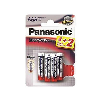 Panasonic - AAA Alkaline Battery, 4+2 Pack