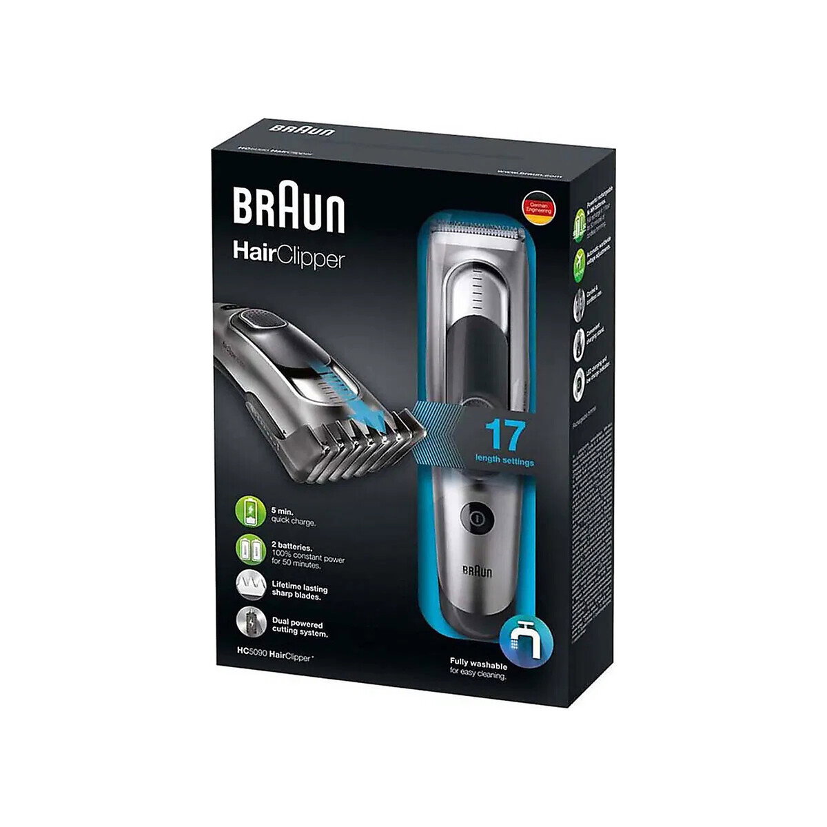 Clipper, HC5090, 17 settings, Silver