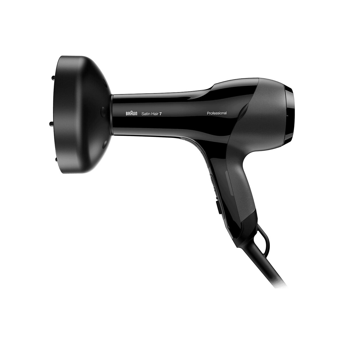 Braun - Hair Dryer, Satin Hair 7 Senso Dryer, with Diffuser, Black