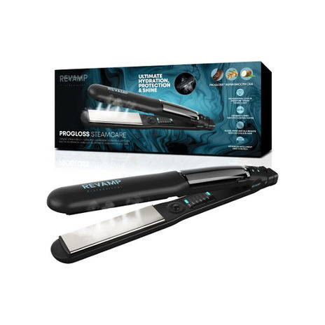 Homedics - Revamp Progloss Steamcare Ceramic Hair Straightener - Black