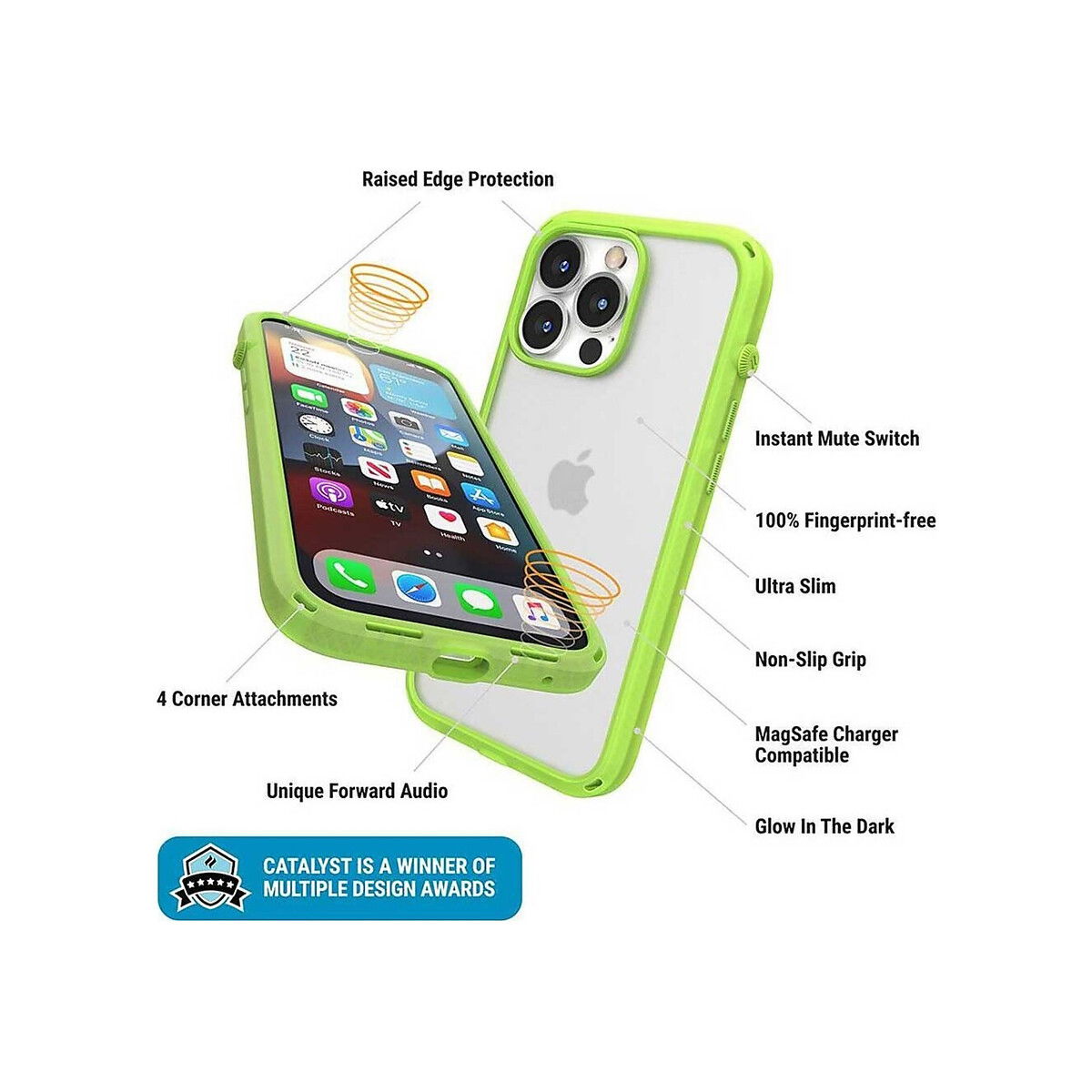 Catalyst - Influence Case For iPhone 13 Pro, Glow in the Dark