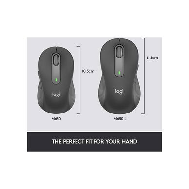 Logitech - Signature M650 L Right Handed Wireless Mouse, Graphite