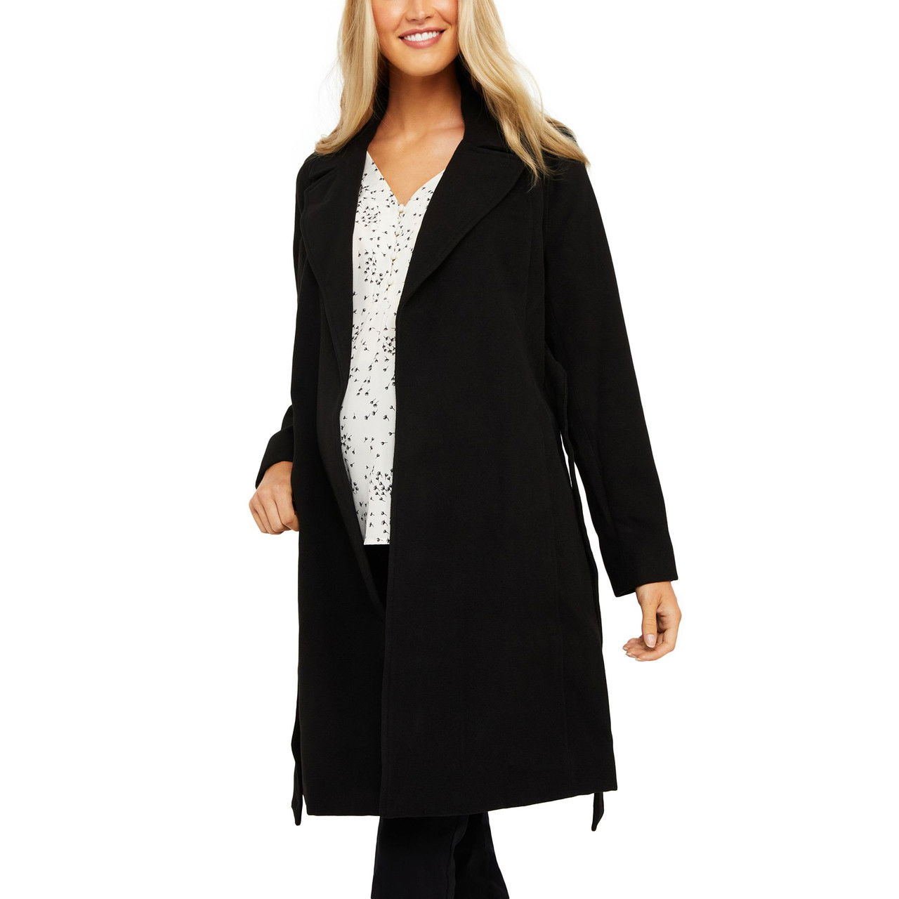 Belted Maternity Wrap Coat