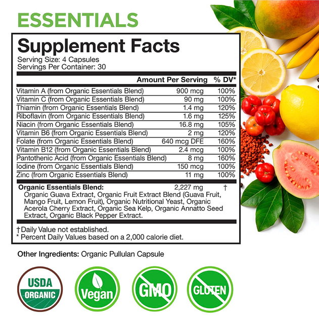 Essentials Supplement Facts Panel