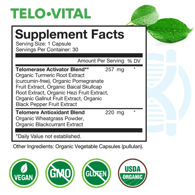 Telo-Vital Supplement Facts Panel