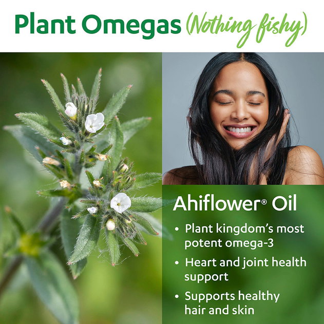 Plant Omegas (Nothing Fishy). Ahiflower oil is the plant kingdom's most potent omega-3, featuring heart and joint support, plus support for healthy hair and skin.