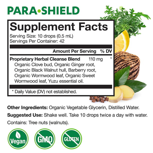 Para-Shield Supplement Facts Panel