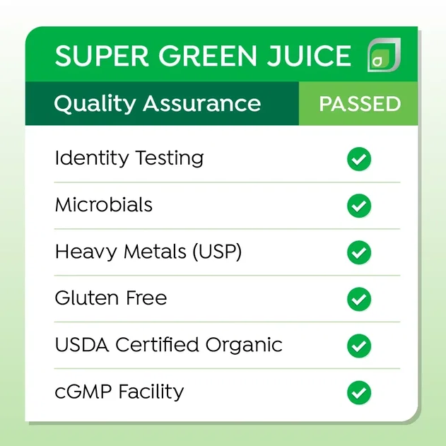 Super Green Juice Quality Assurance