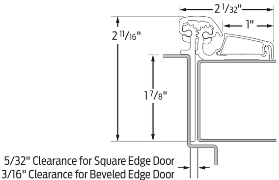 Ives 054XY Continuous Gear Hinge, Narrow Door Leaf