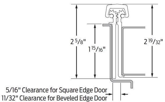 Ives 224HD Continuous Gear Hinge, Door Edge Protector