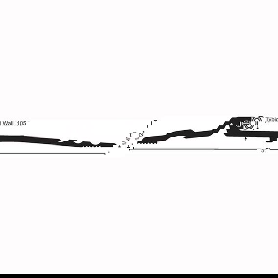 NGP 896 ADA Compliant Bumper Seal Threshold, 5 x 1/2"